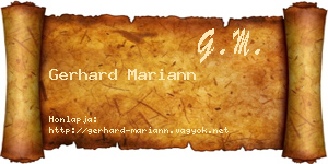 Gerhard Mariann névjegykártya